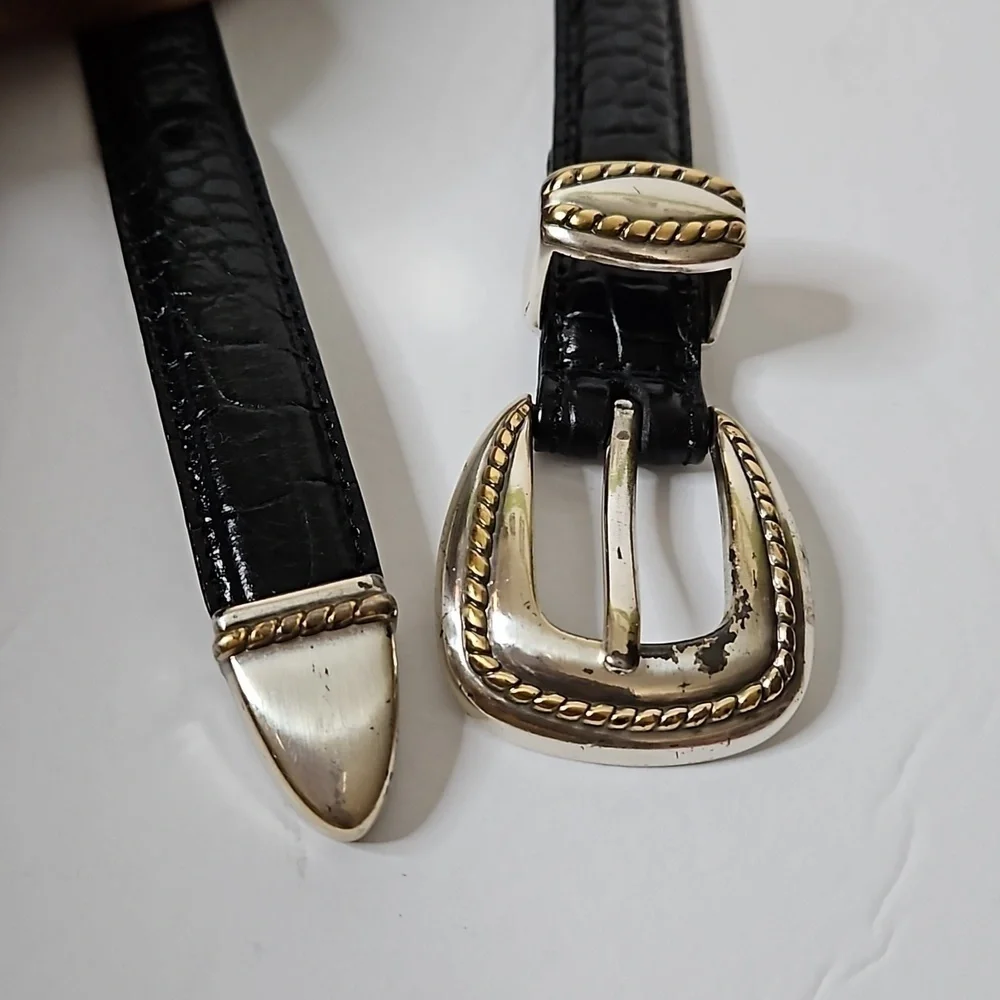 Genuine Italian Leather Belt size L Black Pre-owned